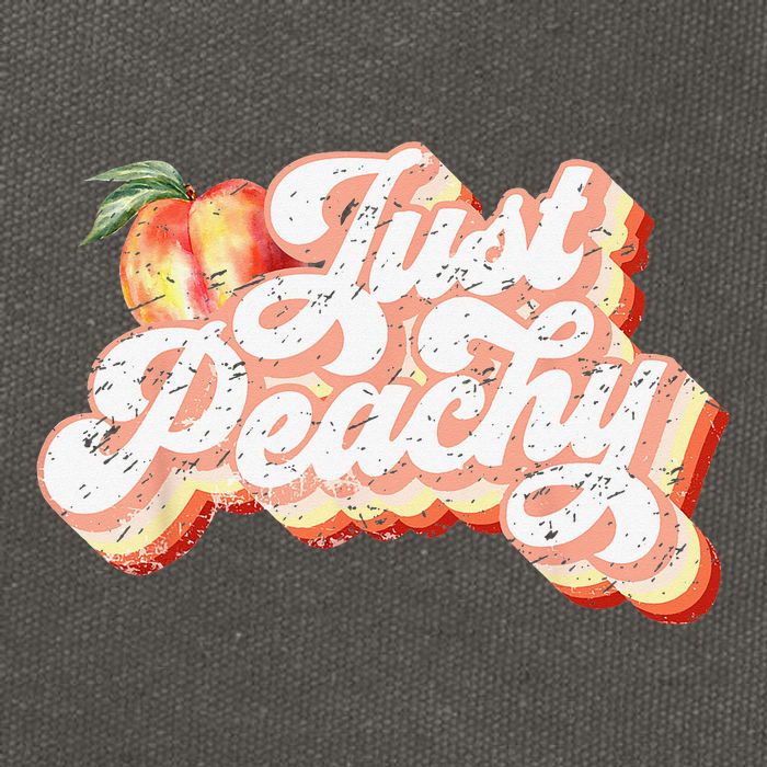 Just Peachy Retro 70s Georgia Peaches Summer Fruit Cotton Canvas Backpack