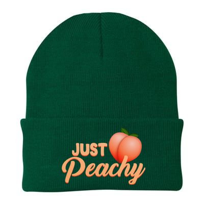 Just Peachy Retro 70s Georgia Summer Fruit Hippie Peaches Knit Cap Winter Beanie