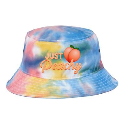 Just Peachy Retro 70s Georgia Summer Fruit Hippie Peaches Tie Dye Newport Bucket Hat