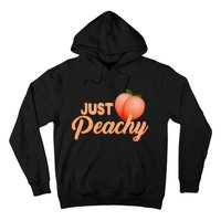 Just Peachy Retro 70s Georgia Summer Fruit Hippie Peaches Hoodie