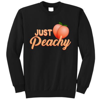 Just Peachy Retro 70s Georgia Summer Fruit Hippie Peaches Sweatshirt