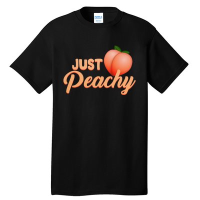 Just Peachy Retro 70s Georgia Summer Fruit Hippie Peaches Tall T-Shirt