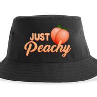 Just Peachy Retro 70s Georgia Summer Fruit Hippie Peaches Sustainable Bucket Hat