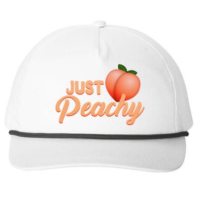 Just Peachy Retro 70s Georgia Summer Fruit Hippie Peaches Snapback Five-Panel Rope Hat