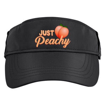 Just Peachy Retro 70s Georgia Summer Fruit Hippie Peaches Adult Drive Performance Visor