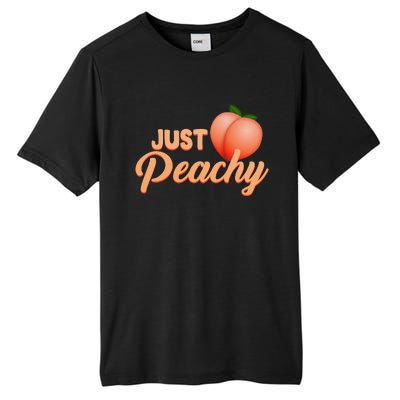 Just Peachy Retro 70s Georgia Summer Fruit Hippie Peaches Tall Fusion ChromaSoft Performance T-Shirt