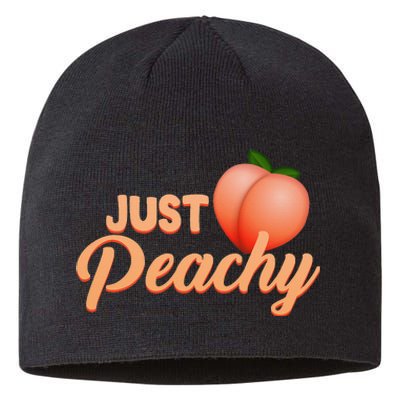 Just Peachy Retro 70s Georgia Summer Fruit Hippie Peaches Sustainable Beanie