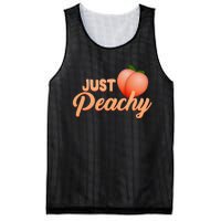 Just Peachy Retro 70s Georgia Summer Fruit Hippie Peaches Mesh Reversible Basketball Jersey Tank