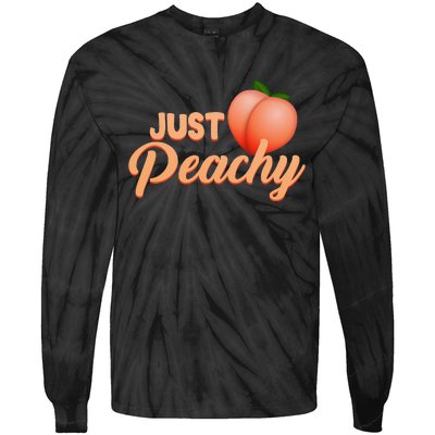 Just Peachy Retro 70s Georgia Summer Fruit Hippie Peaches Tie-Dye Long Sleeve Shirt