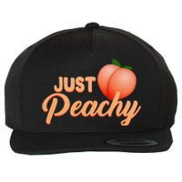 Just Peachy Retro 70s Georgia Summer Fruit Hippie Peaches Wool Snapback Cap