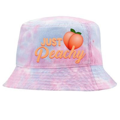 Just Peachy Retro 70s Georgia Summer Fruit Hippie Peaches Tie-Dyed Bucket Hat