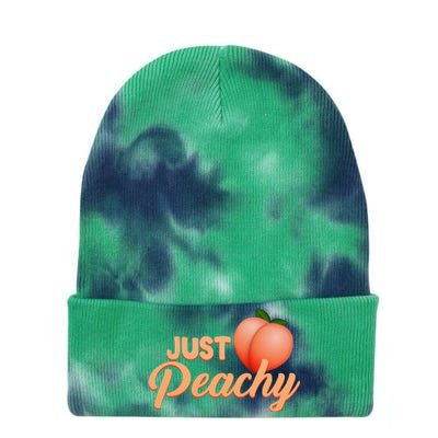 Just Peachy Retro 70s Georgia Summer Fruit Hippie Peaches Tie Dye 12in Knit Beanie