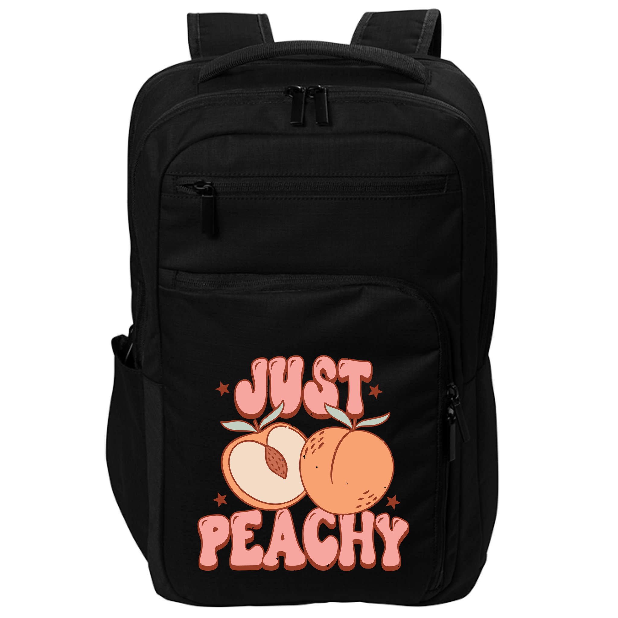 Just Peachy Retro 70s Georgia Peaches Summer Fruit Impact Tech Backpack