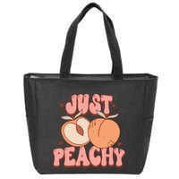Just Peachy Retro 70s Georgia Peaches Summer Fruit Zip Tote Bag