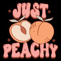 Just Peachy Retro 70s Georgia Peaches Summer Fruit Zip Tote Bag