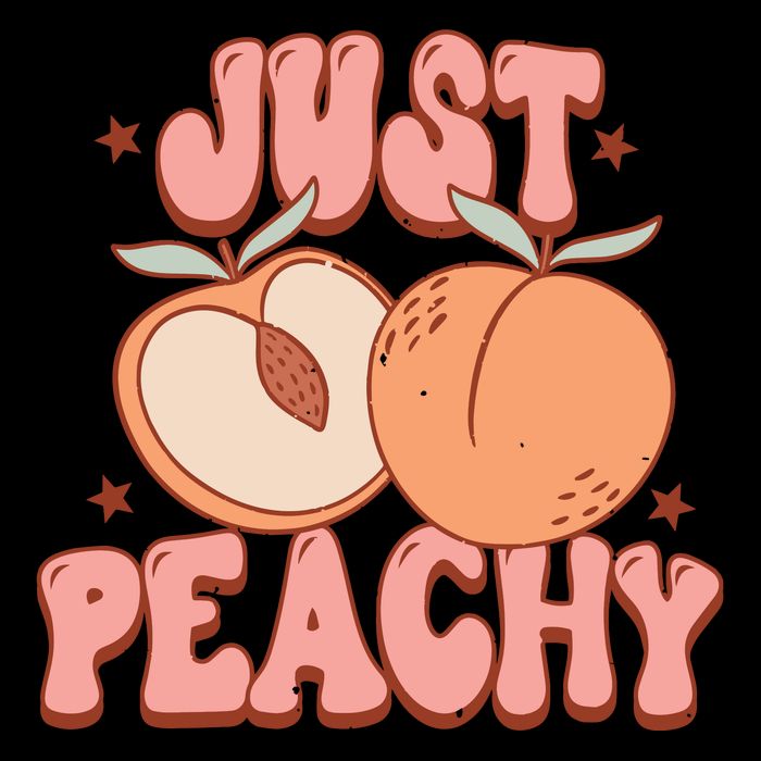 Just Peachy Retro 70s Georgia Peaches Summer Fruit Zip Tote Bag