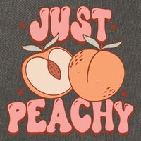 Just Peachy Retro 70s Georgia Peaches Summer Fruit Cotton Canvas Backpack