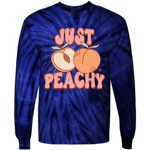 Just Peachy Retro 70s Georgia Peaches Summer Fruit Tie-Dye Long Sleeve Shirt