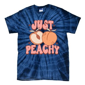 Just Peachy Retro 70s Georgia Peaches Summer Fruit Tie-Dye T-Shirt