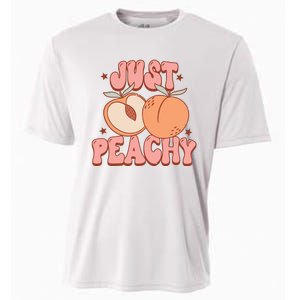 Just Peachy Retro 70s Georgia Peaches Summer Fruit Cooling Performance Crew T-Shirt