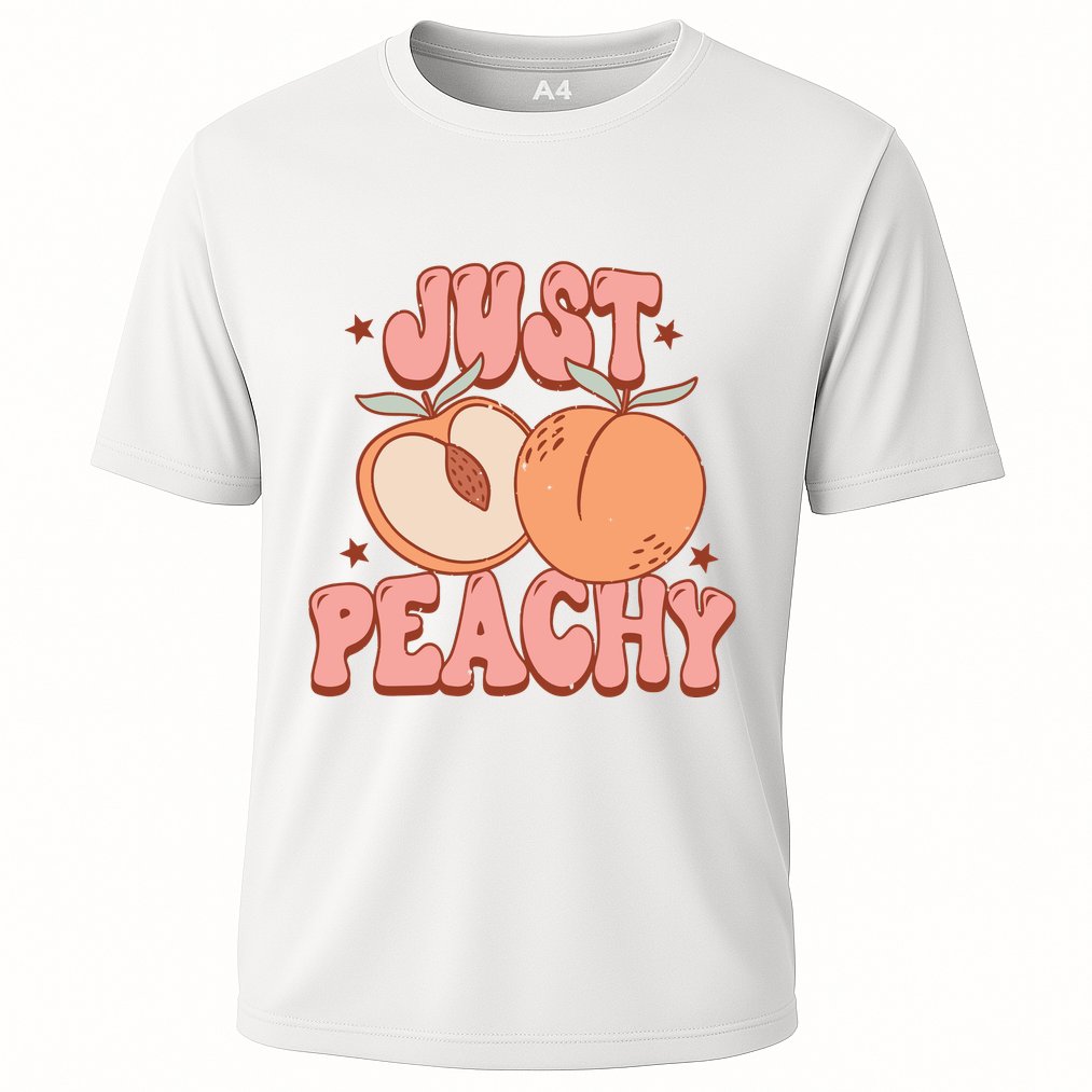 Just Peachy Retro 70s Georgia Peaches Summer Fruit Performance Shirt