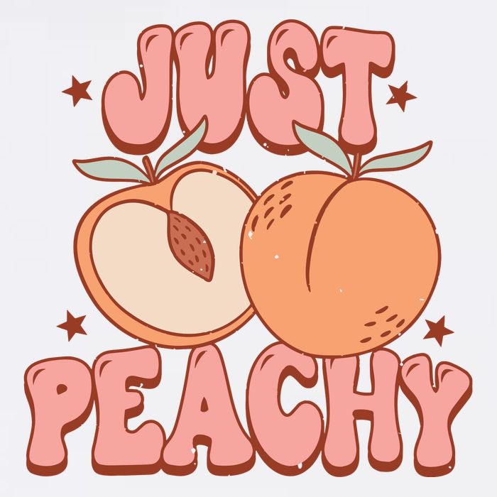 Just Peachy Retro 70s Georgia Peaches Summer Fruit Cooling Performance Crew T-Shirt