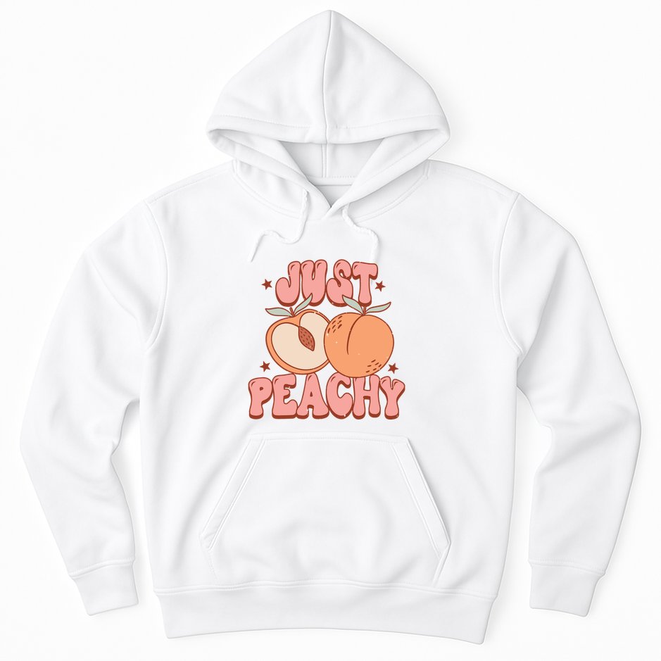 Just Peachy Retro 70s Georgia Peaches Summer Fruit Hoodie