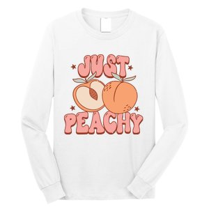 Just Peachy Retro 70s Georgia Peaches Summer Fruit Long Sleeve Shirt