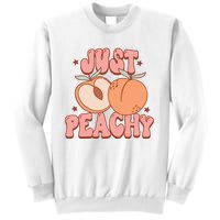 Just Peachy Retro 70s Georgia Peaches Summer Fruit Sweatshirt