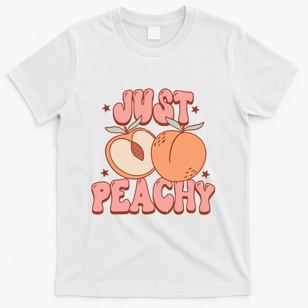 Just Peachy Retro 70s Georgia Peaches Summer Fruit T-Shirt