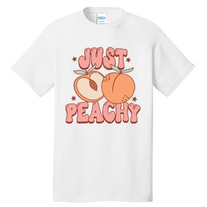 Just Peachy Retro 70s Georgia Peaches Summer Fruit Tall T-Shirt