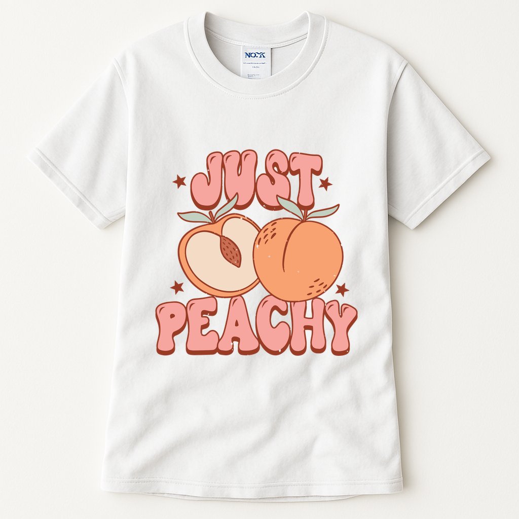 Just Peachy Retro 70s Georgia Peaches Summer Fruit Tall T-Shirt