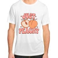 Just Peachy Retro 70s Georgia Peaches Summer Fruit Adult ChromaSoft Performance T-Shirt