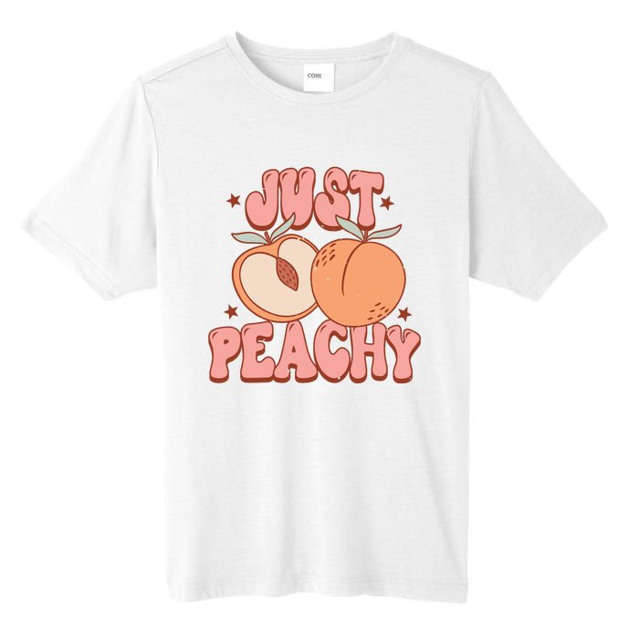 Just Peachy Retro 70s Georgia Peaches Summer Fruit Tall Fusion ChromaSoft Performance T-Shirt