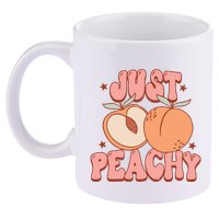 Just Peachy Retro 70s Georgia Peaches Summer Fruit 11oz C Handle Ceramic Mug