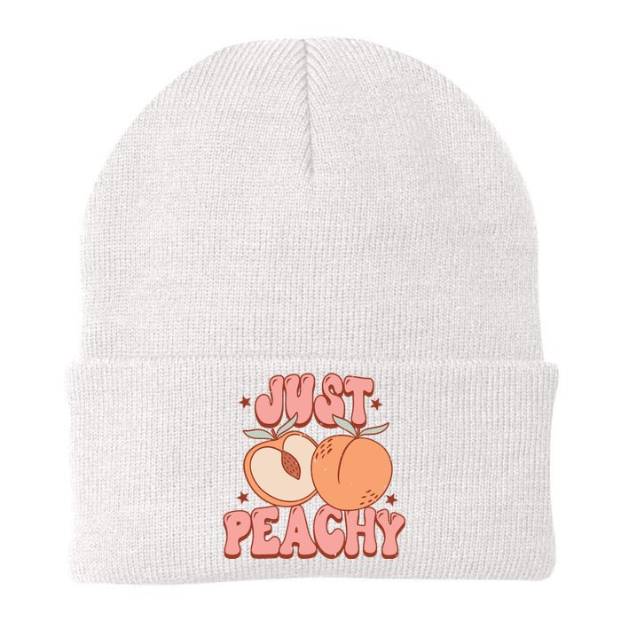 Just Peachy Retro 70s Georgia Peaches Summer Fruit Knit Cap Winter Beanie