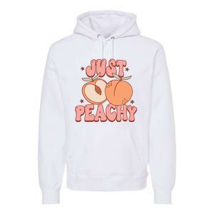 Just Peachy Retro 70s Georgia Peaches Summer Fruit Premium Hoodie