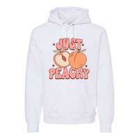 Just Peachy Retro 70s Georgia Peaches Summer Fruit Premium Hoodie