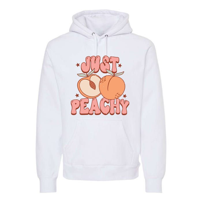 Just Peachy Retro 70s Georgia Peaches Summer Fruit Premium Hoodie