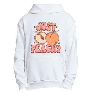 Just Peachy Retro 70s Georgia Peaches Summer Fruit Urban Pullover Hoodie