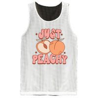 Just Peachy Retro 70s Georgia Peaches Summer Fruit Mesh Reversible Basketball Jersey Tank