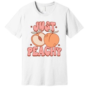 Just Peachy Retro 70s Georgia Peaches Summer Fruit Premium T-Shirt