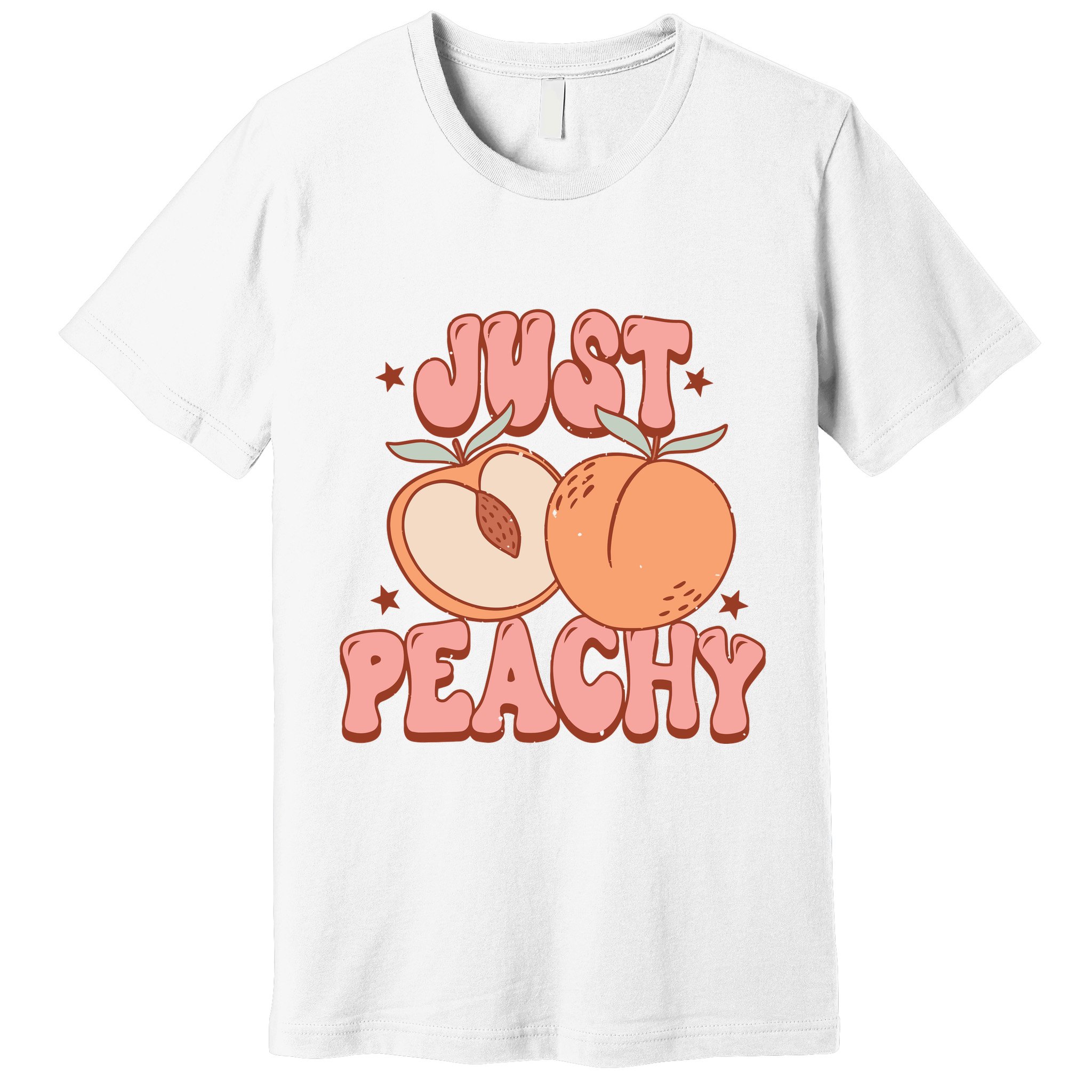Just Peachy Retro 70s Georgia Peaches Summer Fruit Premium T-Shirt