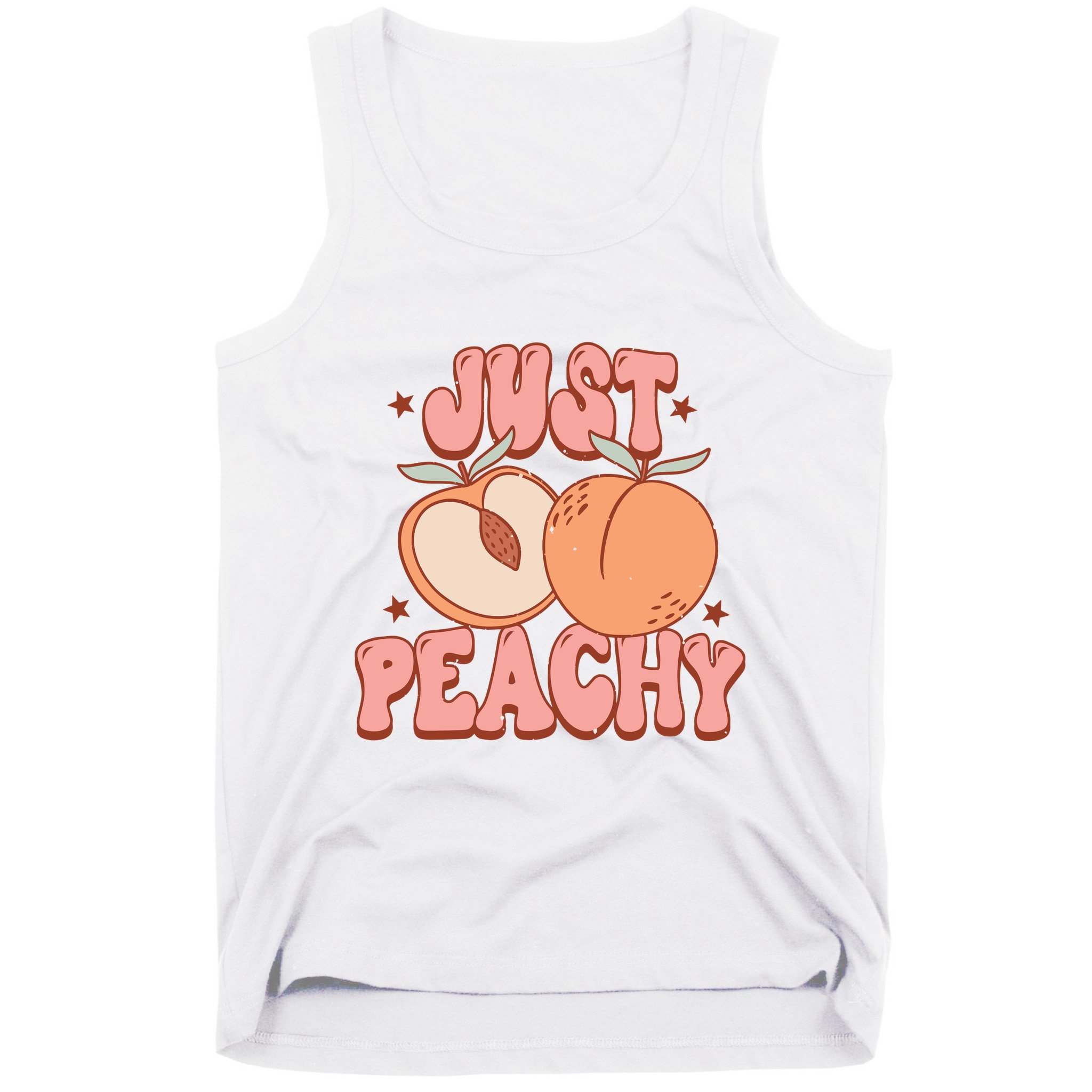 Just Peachy Retro 70s Georgia Peaches Summer Fruit Tank Top