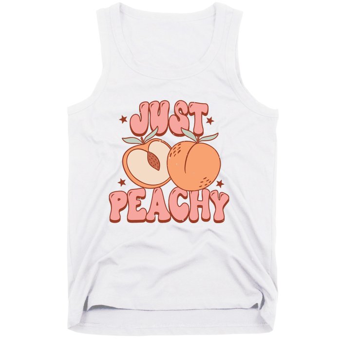 Just Peachy Retro 70s Georgia Peaches Summer Fruit Tank Top