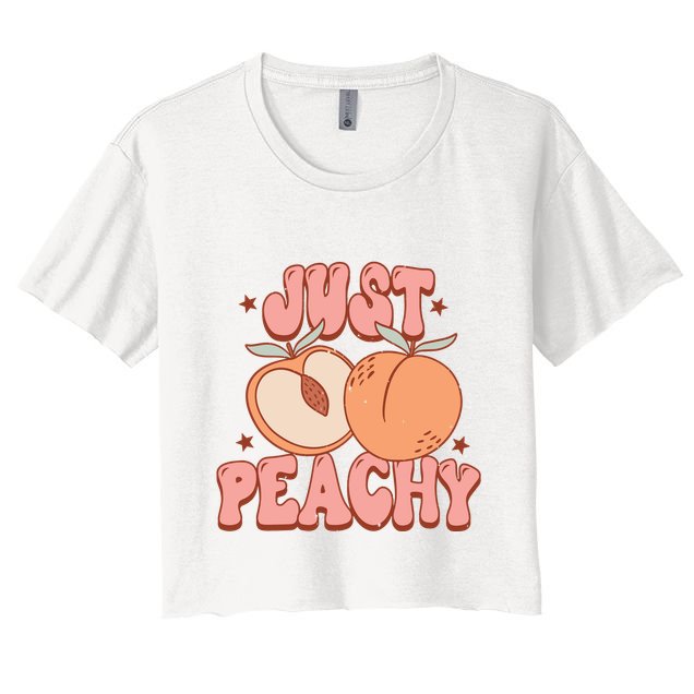 Just Peachy Retro 70s Georgia Peaches Summer Fruit Crop Top