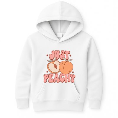 Just Peachy Retro 70s Georgia Peaches Summer Fruit Kids Hoodie