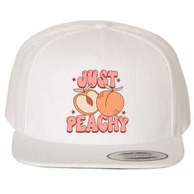 Just Peachy Retro 70s Georgia Peaches Summer Fruit Wool Snapback Cap