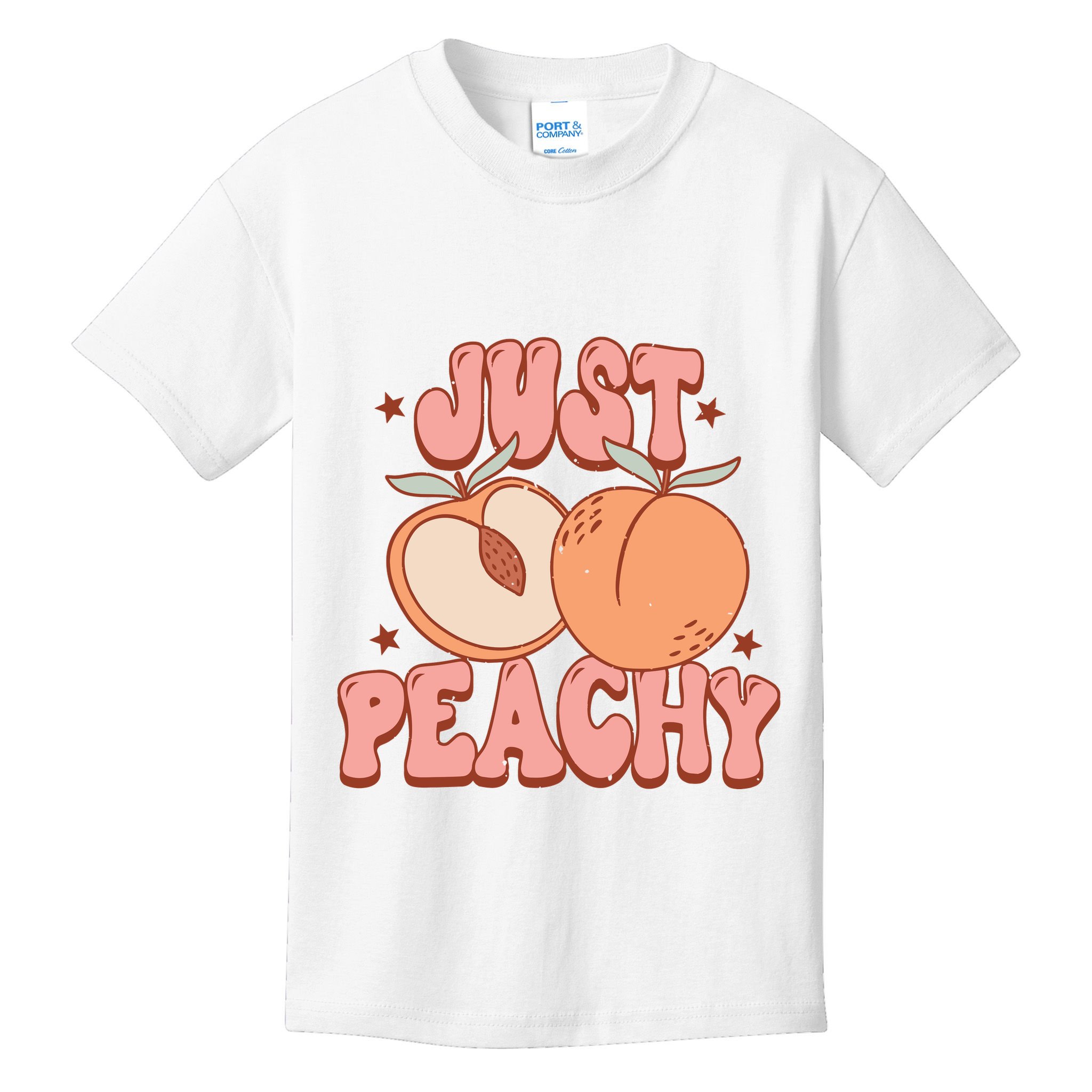 Just Peachy Retro 70s Georgia Peaches Summer Fruit Kids T-Shirt