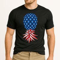 July Patriotic Red White Blue Upside Down Pineapple Swinger Cooling Performance Crew T-Shirt